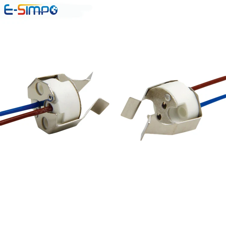 Base bi-pin G4 G6.35 GY6.35 GX5.3 MR16 GZ4 MR11 GU5.3 G5.3 M10 0.75mm, douille Led à incandescence halogène, support de lampe en céramique, 5 pièces: Black