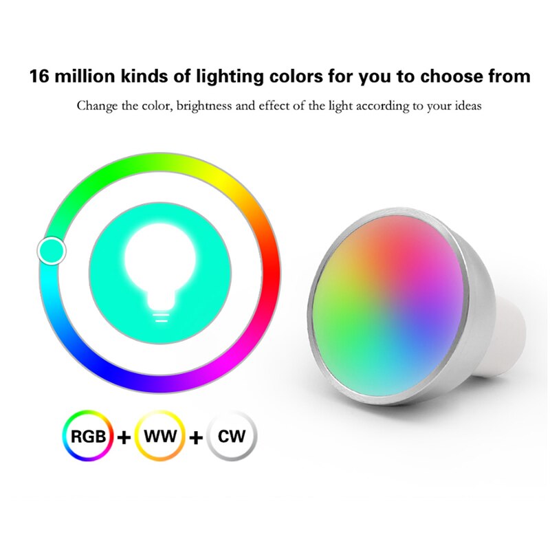 YZ LED Spotlights Tuya Smart WiFi 5W GU10 GU5.3 MR16 LED Bulb Remote Voice Control RGB Dimmable LED Lighting For Alexa Google