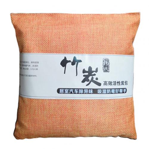 Air Purifying Bags Nature Fresh Charcoal Bamboo Air Purifying Bag Mold Odor Purifier Activated Carbon Air Purifying Bag: Orange