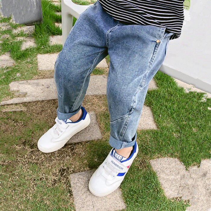 Drenge jeans 1-7 år gamle koreanske denimbukser børnetøj forår og efterår baby børnebukser drenge fritidsbukser: 90