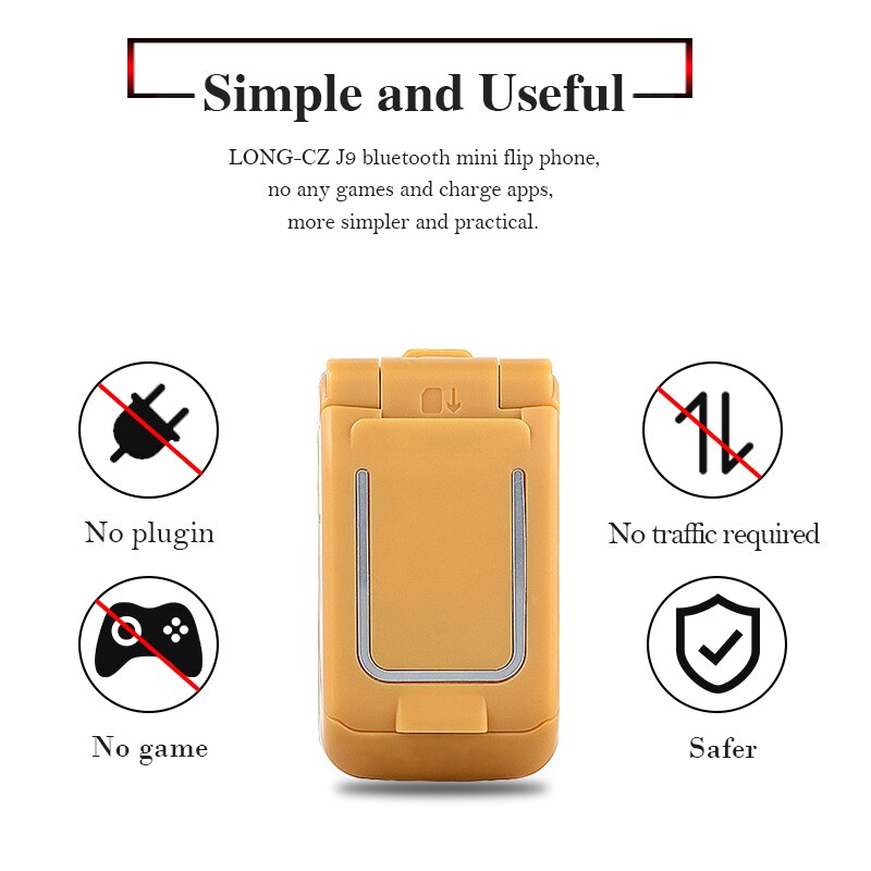 Mini Clamshell Phone J9 Bluetooth Partner Anti-lost SOS Magic Sound Single Card First Aid Mobile Phone