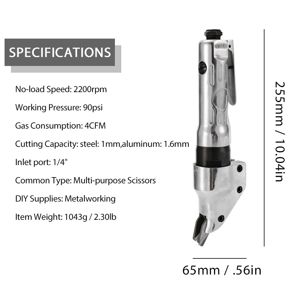 SY-80585 DIY Metalworking Multi-purpose Cutter Nipper Scissors Foldable Metal Air Shear Pneumatic Hand Tool