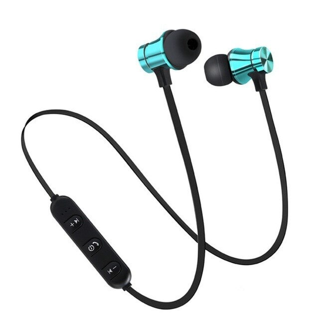 Draadloze Magnetische Bluetooth 4.2 Headset Sport Oordopjes Headset Met Microfoon Voor Iphone Samsung Huawei: Blue