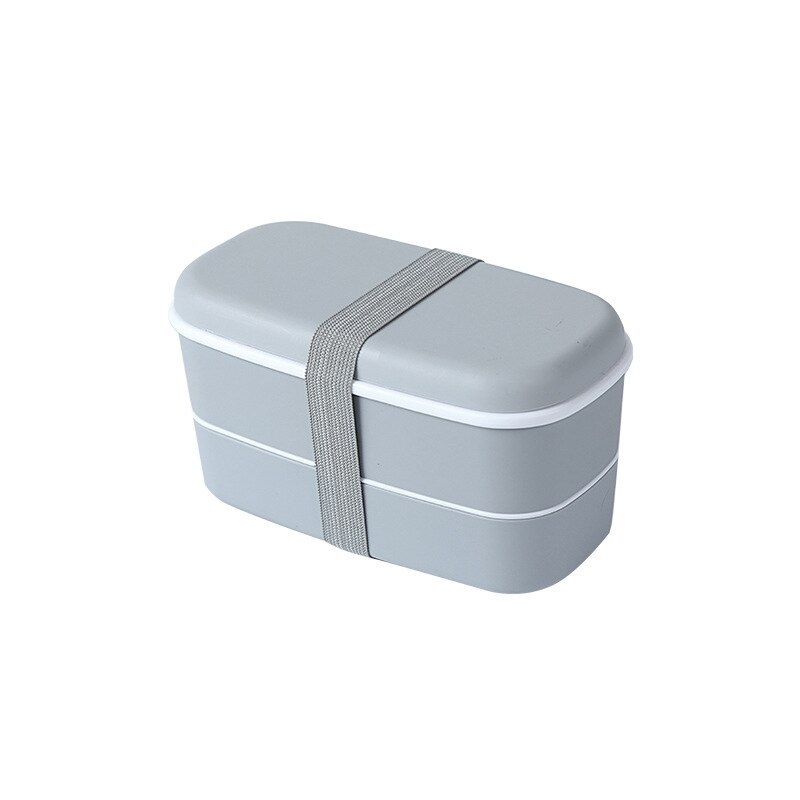 2 Gelaagde Gezonde Materiaal Lunchbox Bento Box Lunch Box Keep Verse Lunchbox Japanse Stijl Voedsel Opslag Container Lunchbox: gray