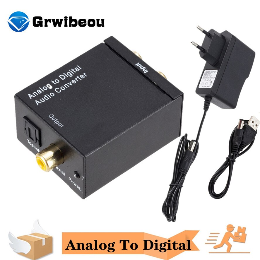 Nyeste analog til digital adc konverter optisk coax rca toslink lyd lydadapter spdif adapter til apple tv til xbox 360 dvd