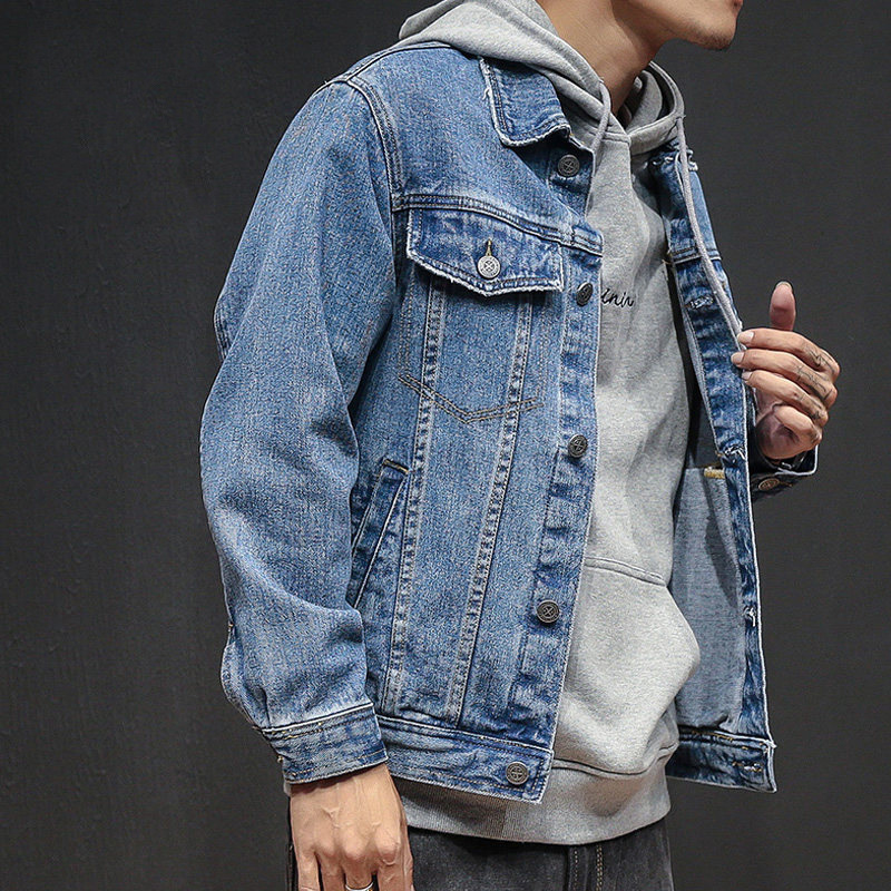 DIMUSI Autumn Mens Denim Jacket Men Trendy Casual Windbreaker Denim Jacket Male Bomber Ripped Cowboy Jeans Jackets Clothing