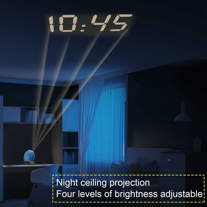 aufwachen hoch Licht Wecker Digital Nacht Lampe Uhr Bunte Simulation Sonnenaufgang und Sonnenuntergang Musik FM Radios Nacht Licht