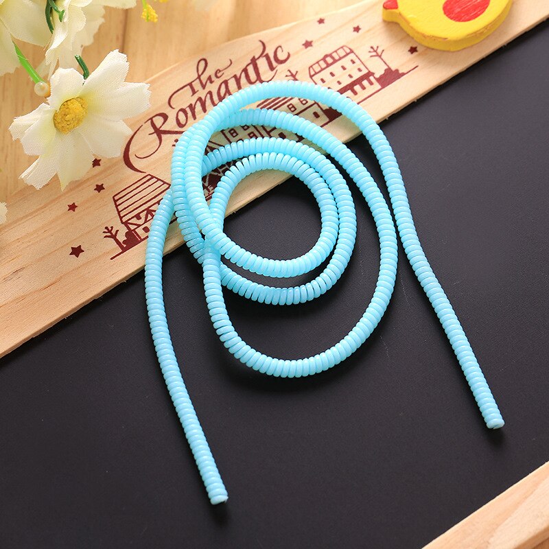 100pcs/lot 50cm Plastic spring Protective sleeve Mobile Tablet solid Spiral Cord Protector for Charger Earphone Cords