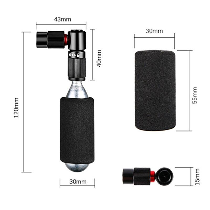 Bike Tire CO2 Mini Inflator Bicycle Cycling Pump Nozzle Cylinder Valves Adapter D2TC