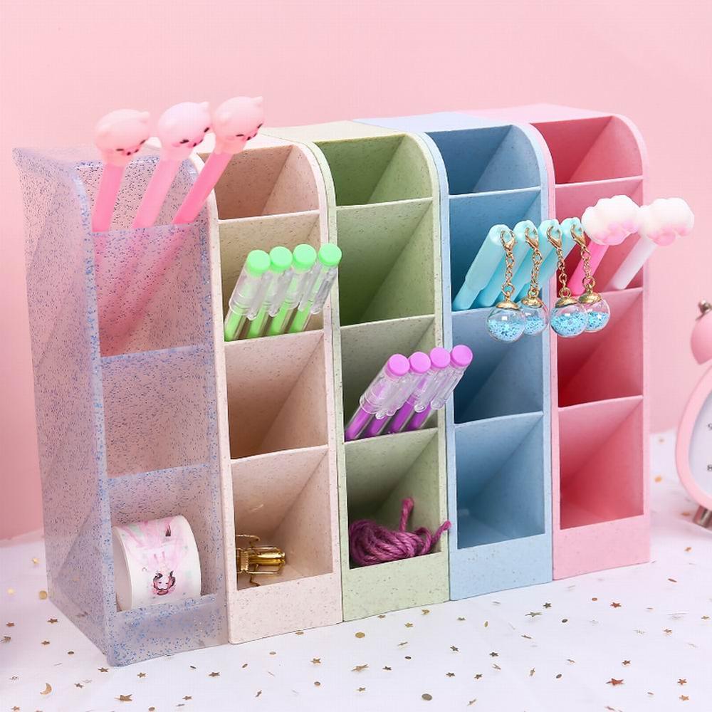 Diagonal Pen Holder Student's Stationery Storage Box Multi-functional Desktop Organizer