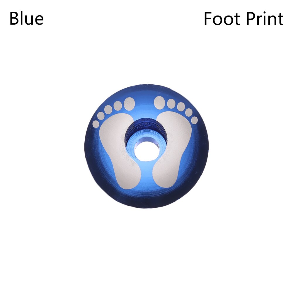 1 PC Bicycle Headset Cover Bowl Covers Ultra-ligh Headsets Top Cap Front Lid MTB Road Bike Fixed Gear Folding Track for Bicycle: Blue-Foot Print