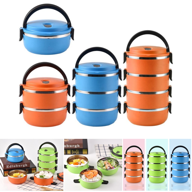 4/3/2/1 Layers Multi-layer Food Container Carrier Thermal Lunchbox Large-capacity Kids Stainless Steel Seal Insulated Lunch Box