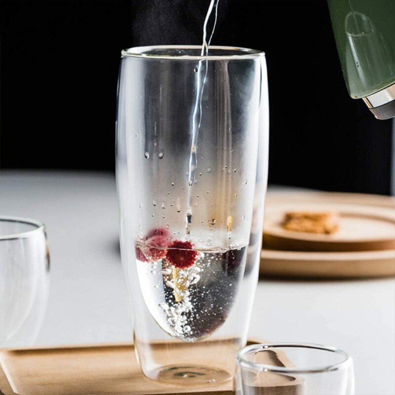 Double Wall Heat Resistant Thermal Glass Cup Insulated Tea Coffee Water Mug Transparent Clear Drinking Glasses 250/350/450/650ml