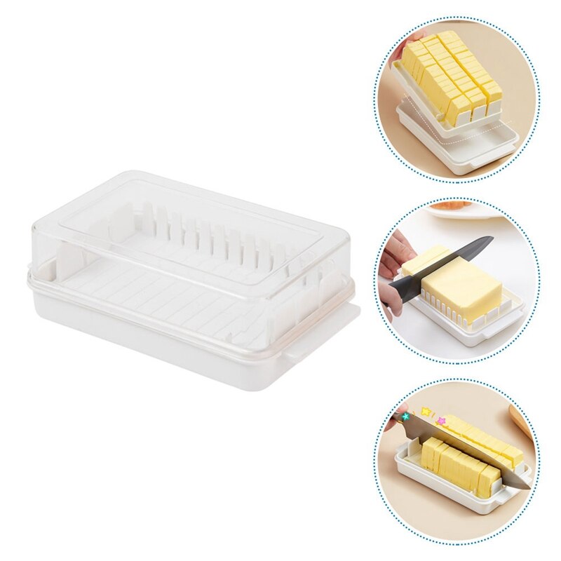 Butter Cutting Storage Box Butter Dish Cutter With Lid Transparent Cheese Slicer Tray Container Household Kitchen Tool 2
