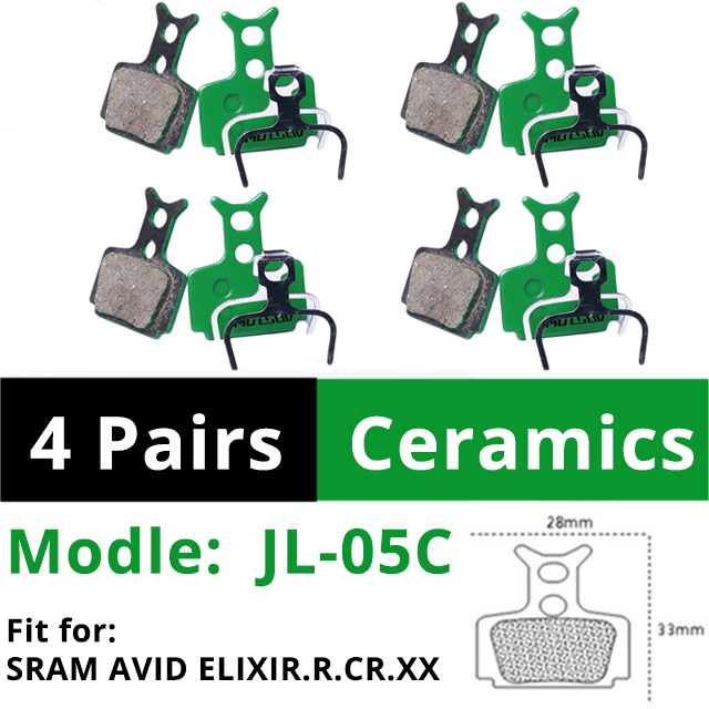 2 pares de MOTSUV de pastillas de freno para bicicletas MTB pastilla de freno de bicicleta SRAM AVID SHIMANO M315 M355 M365 M395 M445 M447 MT200 M525: 05C 2 Pairs Ceramics