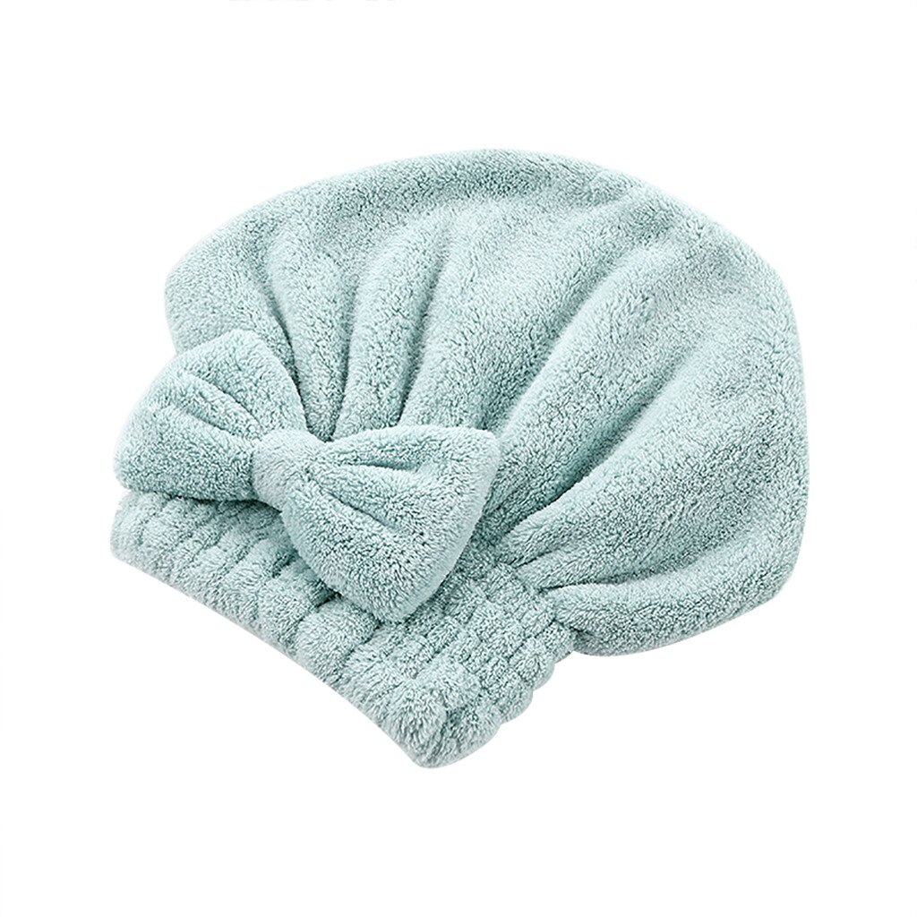 T # Cartoon Microfiber Haar Tulband Snel Droog Haar Hoed Gewikkeld Handdoek Badmuts Super Absorberende Zachte Douche Snel Droog haar Cap: Green