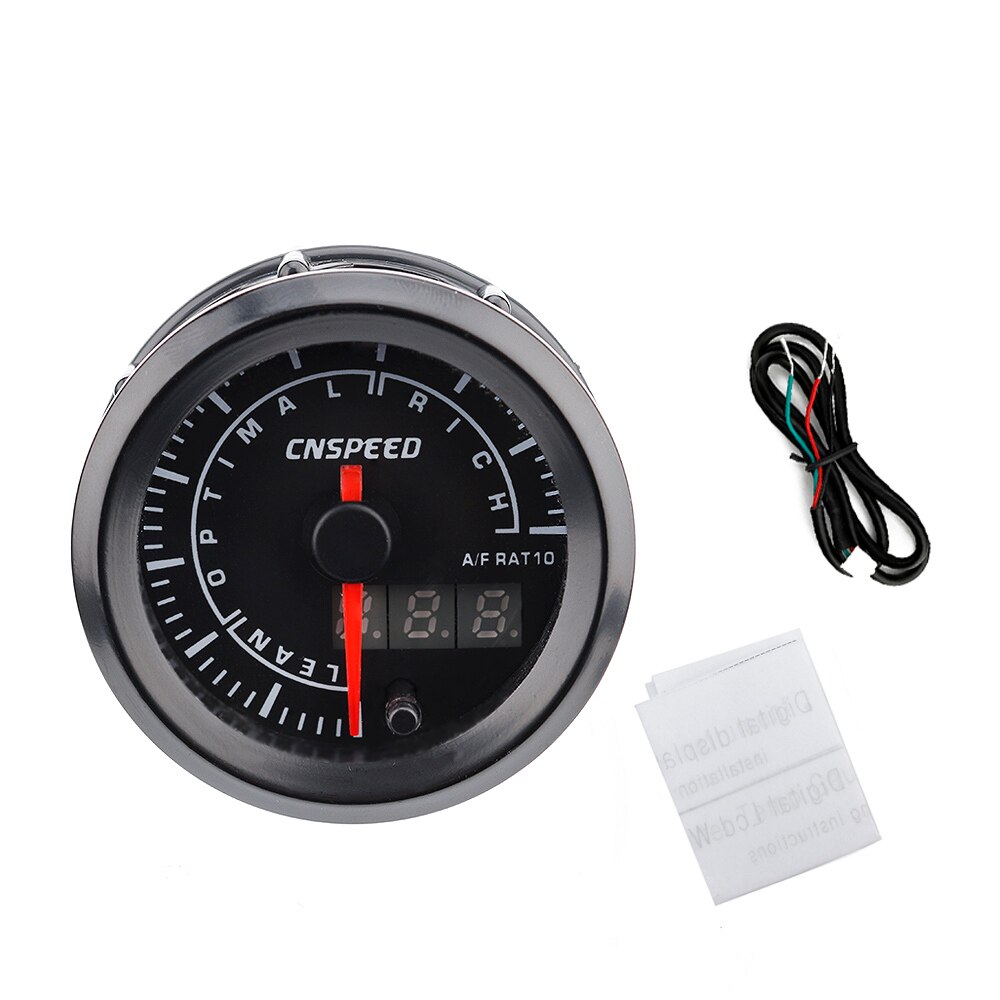 CNSPEED 2inch 52mm Air Fuel Ratio Gauge Narrowband 7 Color LED AFR Meter without Oxygen Sensor