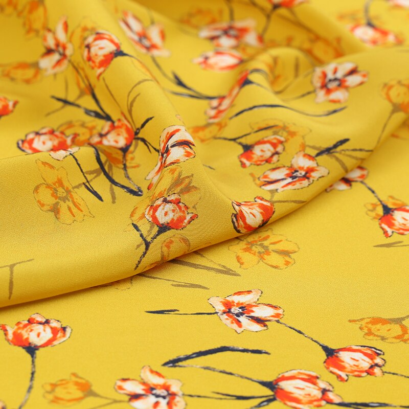 114 cm wide natural silk fabric meter 14 mm drape silk crepe de chine fabric printed fabric for dress silk cloth