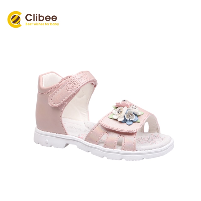 Clibee Kids Zomer Open Teen Orthopedische Sandalen Kinderen Bloem Strand Schoenen Met Haak-Loop Meisjes Platte Sandaal met Arch Ondersteuning: PINK / 25