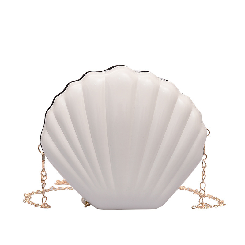 Mode Shell Tas Keten Schouder Effen Kleur Handtassen Vrouwen Kleine Pvc Crossbody Tassen: white