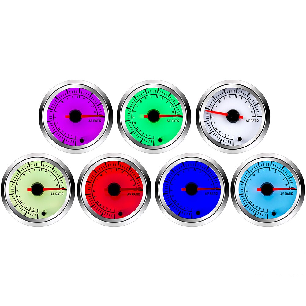 Vehicle Meter AFR 12V Automobile Car Gauge 2" 52mm Air Fuel Ratio Gauge Kit Racing Cars Air-fuel Ratio Meter 7 Color backlight