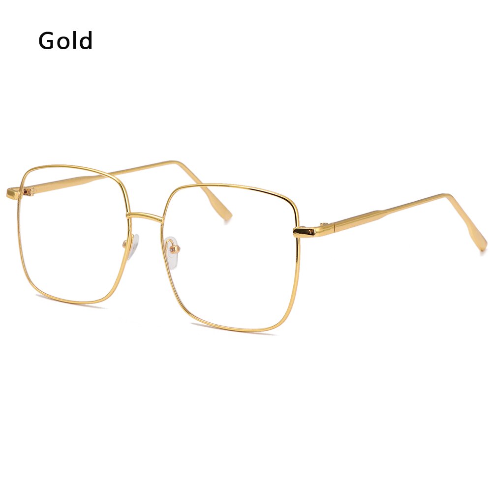 1 PC Anti Blue Ray Glasses Metal Frame Computer Glasses Women Eyewear Comfort Resin Lens Optical Spectacle Frames: gold