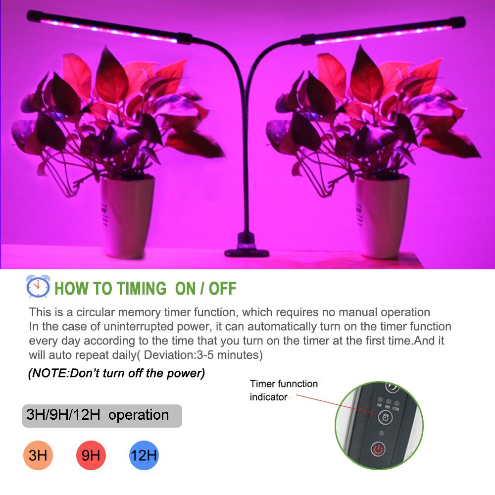 USB Grow Light Timer 18W 27W Phyto Lamp For Plants Lights For Plants Garden Flowers Succulent Cactus Growth Indoor Plants Grow