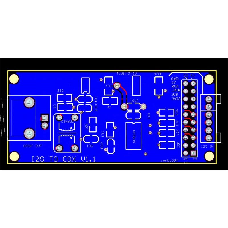HiFi USB amplifier DAC Digital interface Of Original Amanero Combo384 decoder USB to RCA Coaxial output
