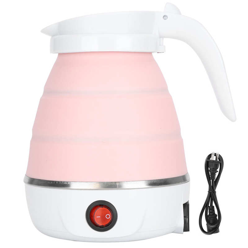 Czajnik elektryczny składany bojler na wodę przenośny silikonowy domowy czajnik elektryczny 400W nas wtyczka 110V: Różowy