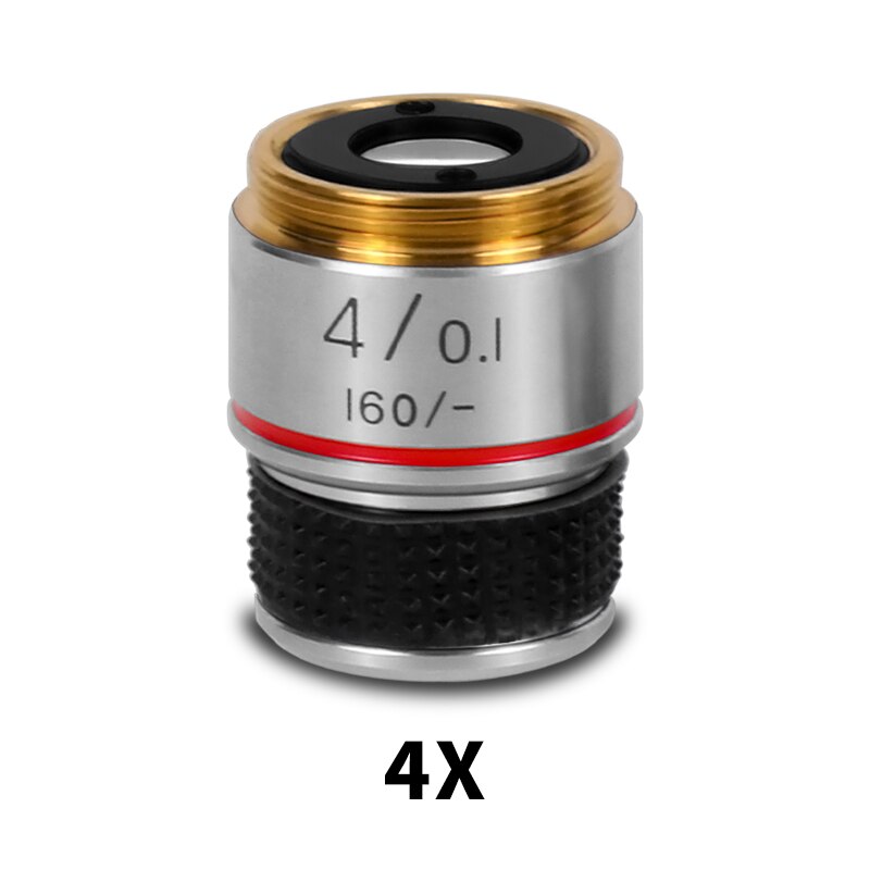 185 Achromatic Biological Microscope Objective Lens 4X 10X 20X 40X 60X 100X 1PC: 4X