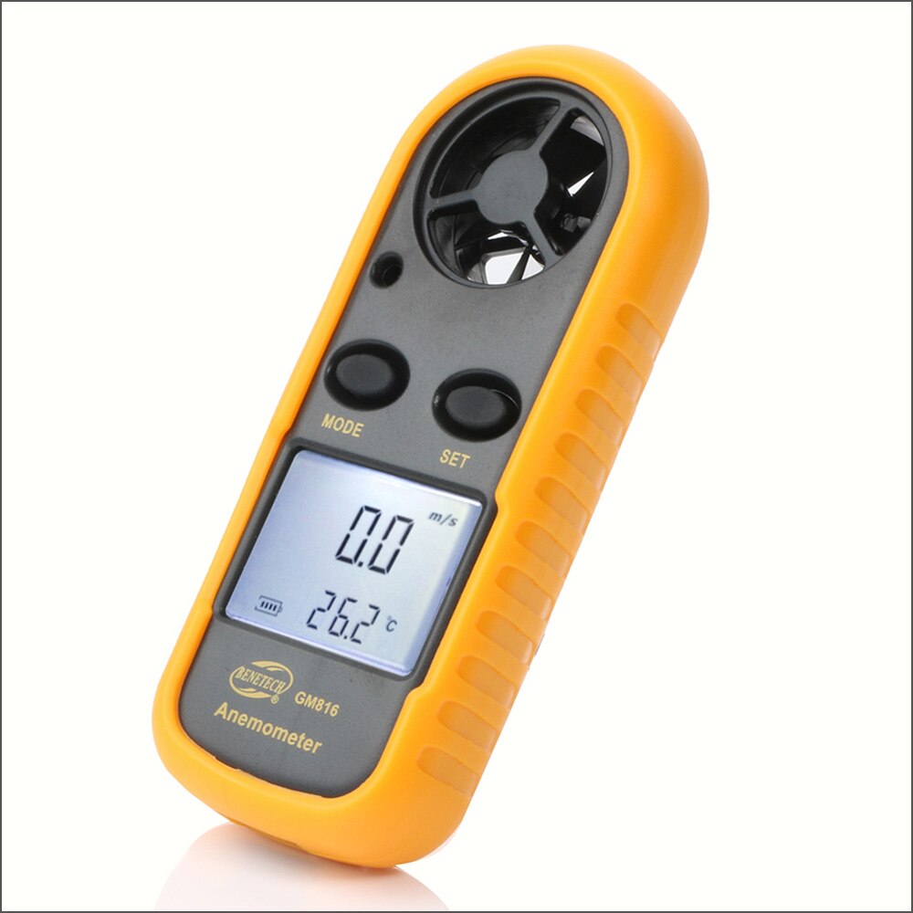 Bentech vindmåler digital vindhastighedsmåler mini bærbart termometer anemometer vindmåler  gm816 30m/ s vindmåler sensor