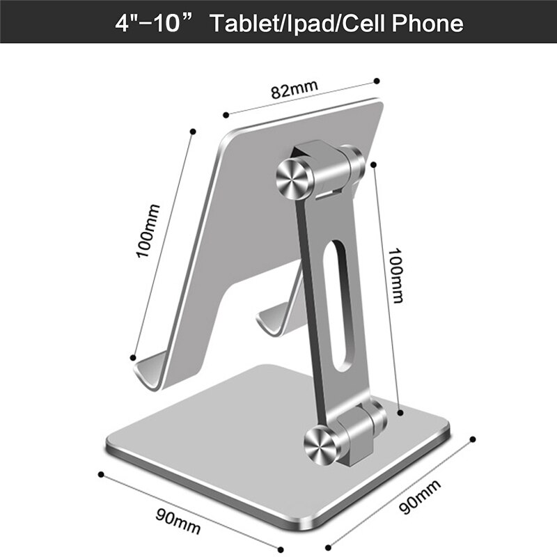 Desk Mobile Phone Holder Stand For iPhone iPad Xiaomi Metal Adjustable Desktop Tablet Holder Universal Table Cell Phone Stand: MT133  silver