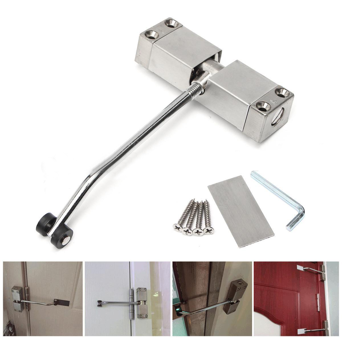 1pc automático montado mola porta mais próxima aço inoxidável superfície ajustável porta mais perto 160x96x20mm