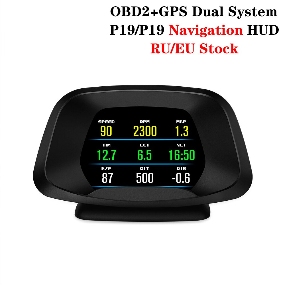 P19 Navigation Head Up Display With OBS GPS Dual System Multi HUD Alarm Function Suitable For All Models AI Intellengent HUD