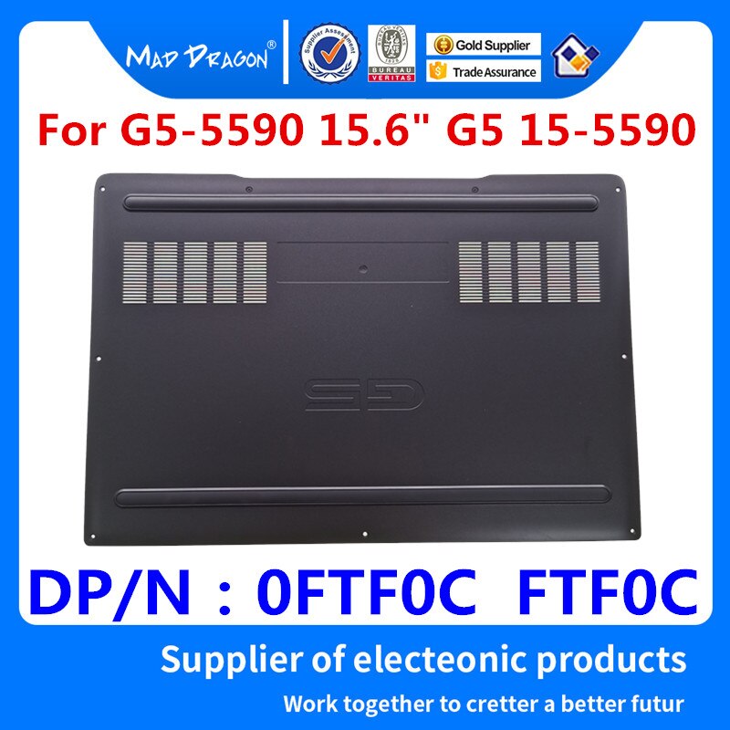 MAD DRAGON Laptop Bottom Base Bottom Cover Assembly zwart shell voor voor Dell G5-5590 G5 15-5590 0FTF0C FTF0C 13N4-0HA030