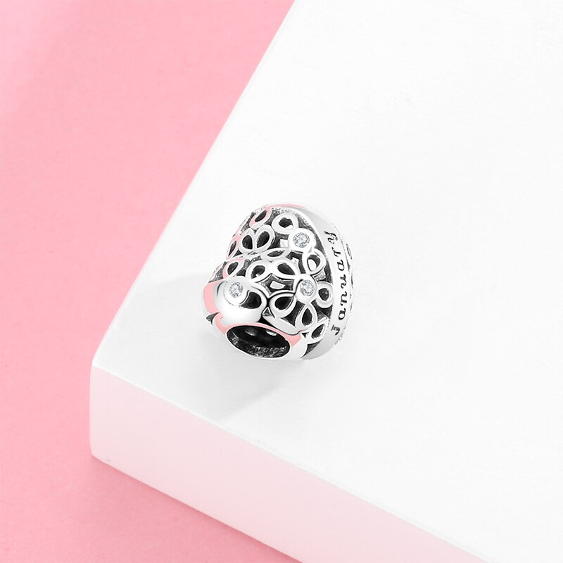 Hollow Flower Heart Charms 925 Sterling Silver January Letter Beads Jewelry Making fits Original Mikiwuu Bracelet birthday