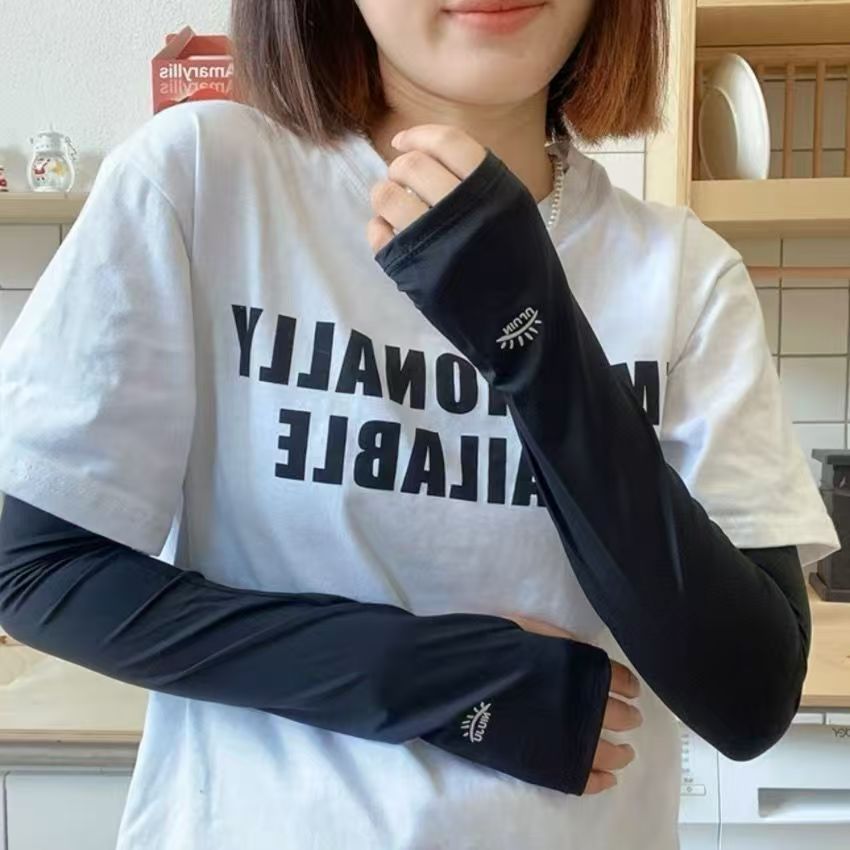 Women's Ice Sleeves, Summer Ice Silk Sun Protection Sleeves, UV Protection for Cycling and Driving, Loose Sun Protection Sleeves