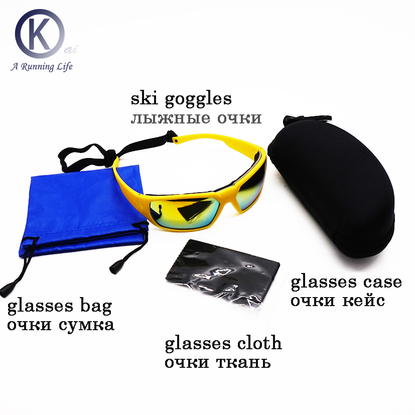 Skidglasögon sportsolglasögon med fodral skidglasögon unisex utomhusglasögon set lätt och bekvämt märke