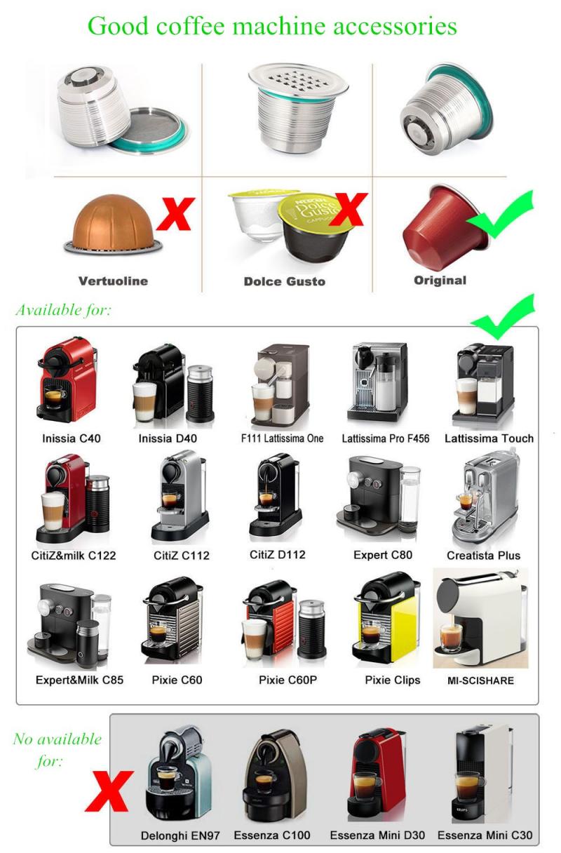 Nespresso Refillable Capsule Reusable Coffee Filter Nespresso Cafeteira Capsulas Cafe Recargables Reutilizables Coffee Filters