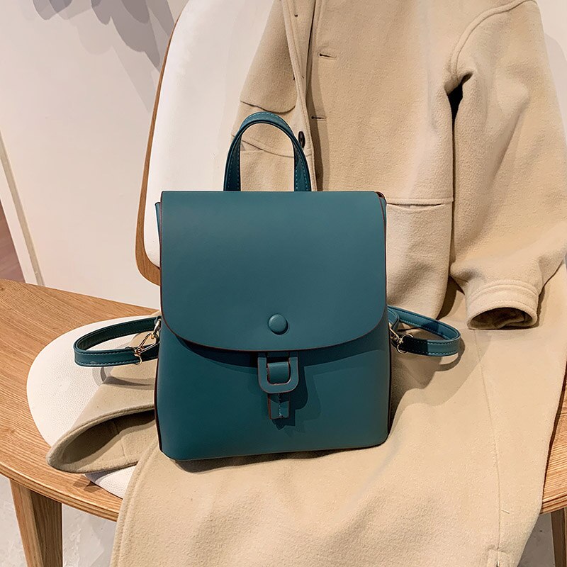 Mode Vrouwen Rugzak Tas Pu Leer Vrouwen Rugzak Ontwerpers Voor Tiener Meisje Reizen Boeken Rugzak: blue