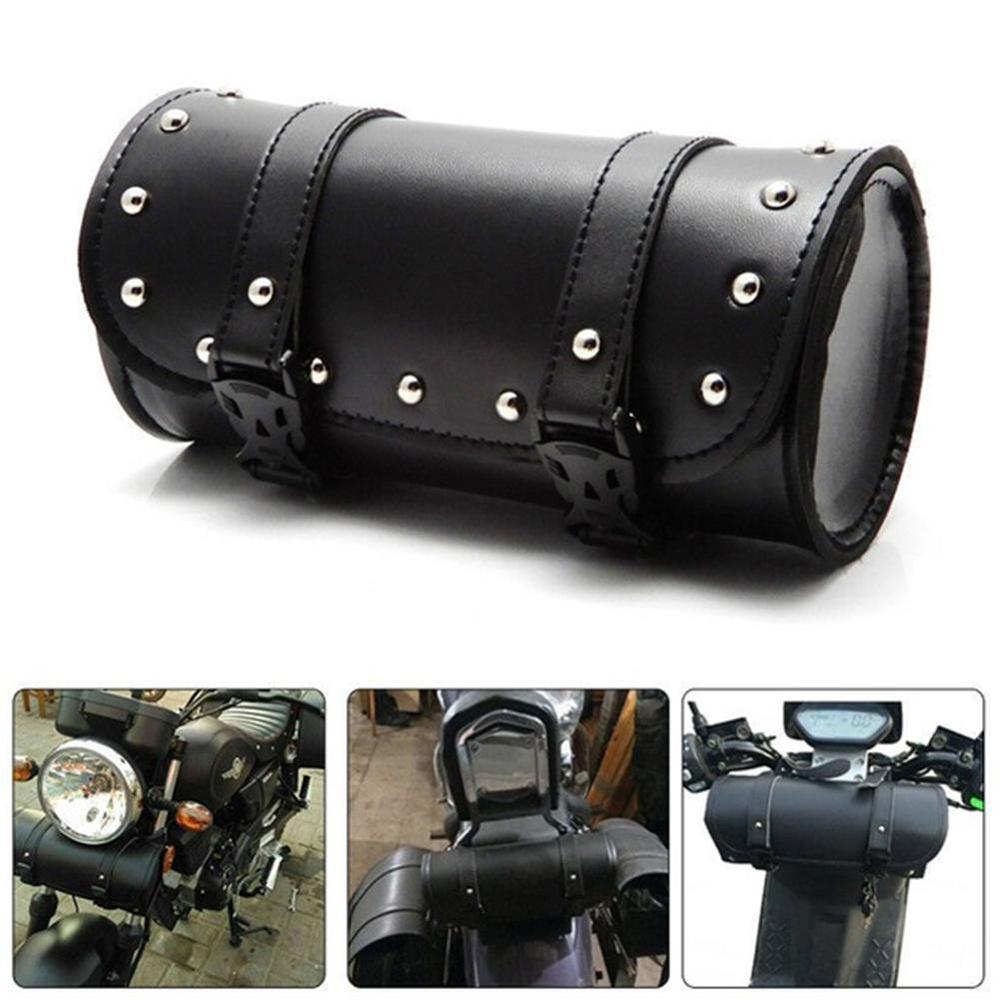 Motorcycle Cruiser Tool Bag Fork Barrel Shape Handlebar Black Front Fork Electric Vehicle Kit Tool Multi-Function Bag X8Z9
