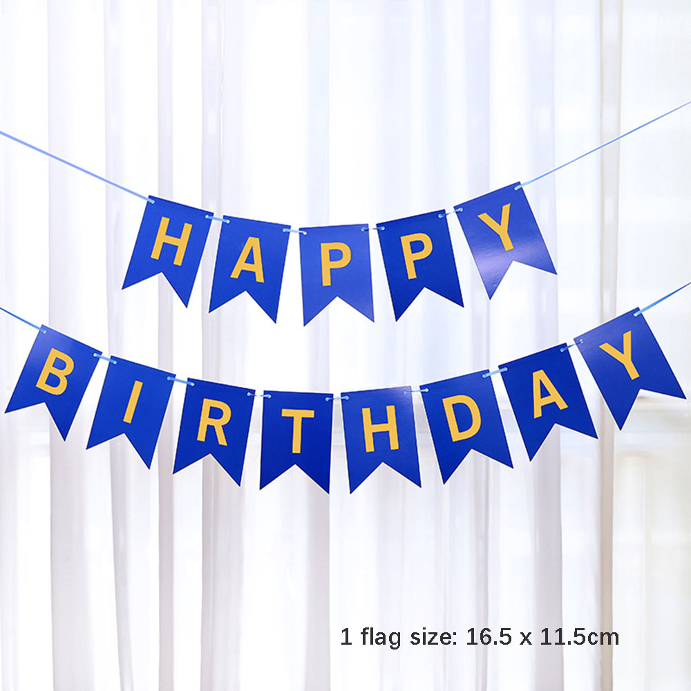 5m Happy Birthday Banner Colorful Paper Bunting Garland Banners Flags Birthday Party Decoration Baby Shower Wedding Supplies
