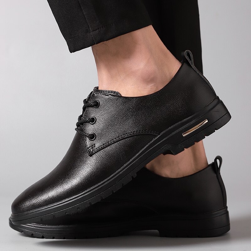 Kengät miehet nahka vapaa-ajan kengät nauhat hengittävät oxford kengät ulkoilu bisnesjuhla kengät mies chaussure homme