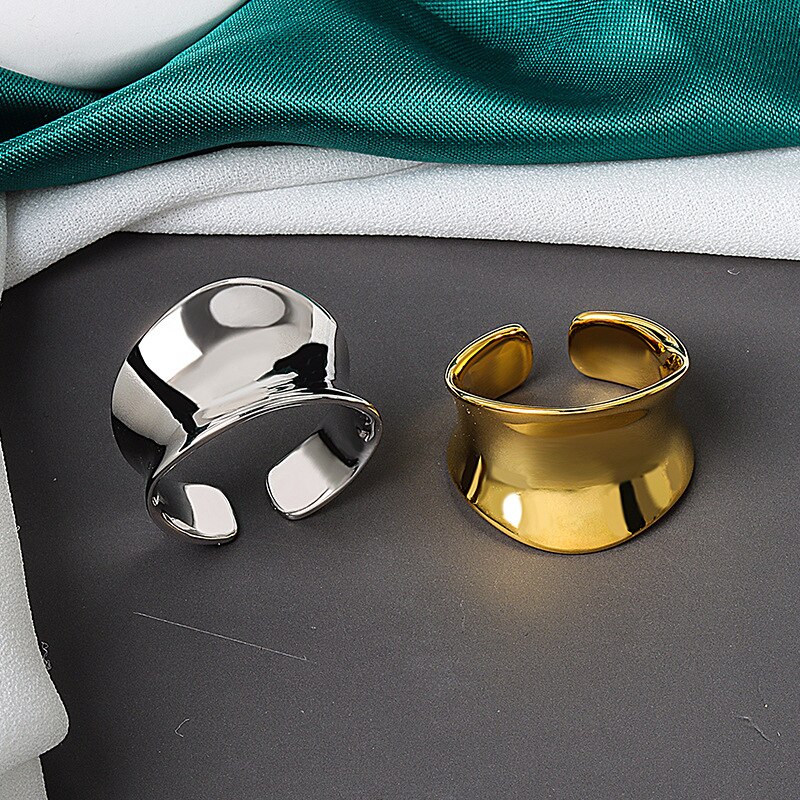 Original Beliebte Glatte, Glänzende Ketten Finger Ring Einfache Ringe für Frauen Hochzeit Engagement Schmuck
