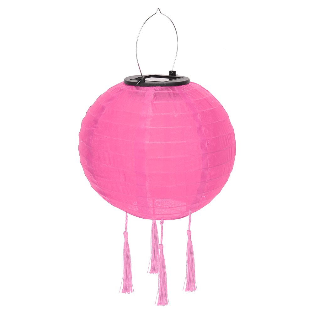 Farolillos solares LED de 8 pulgadas, luz de de Color sólido con borla, lámpara colgante a prueba de agua, lámpara colgante Global, iluminación de paisaje para: Rose Red