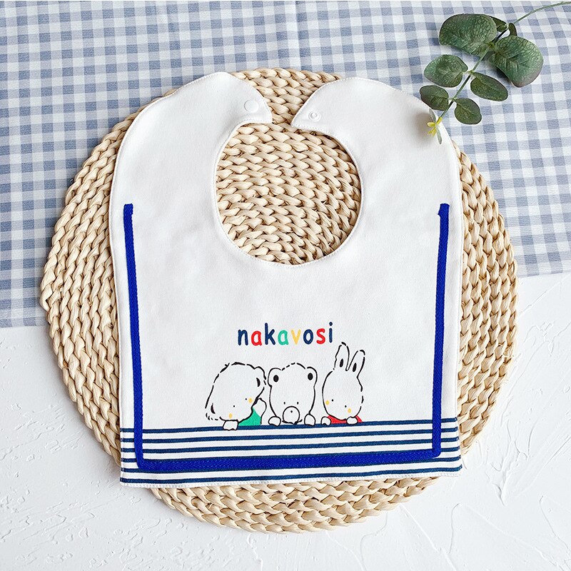 Mignon dessin animé bébé bavoirs coton imperméable à l'eau baver Burp chiffons pour -nés bord ondulé doux produits pour enfants: 17