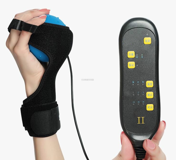 Slag Elektrische Vinger Massager Hemiplegie Comprimeren Vinger Trillingen Fysiotherapie Bal Hand Revalidatie Apparatuur Traini