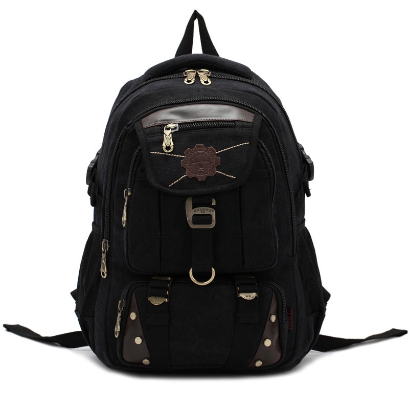 KAUKKO mode mannen rugzak vintage canvas rugzak schooltas mannen reistassen grote capaciteit reizen laptop rugzak tas