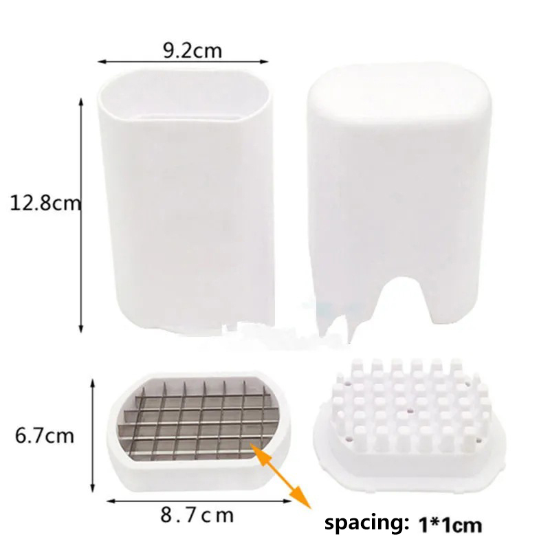 Chips Maker Potato Cutter Chipper Vegetable Chopper French Fry Cutter With 44 Grids Lid Waffle Fries Cutter Kitchen Accessories