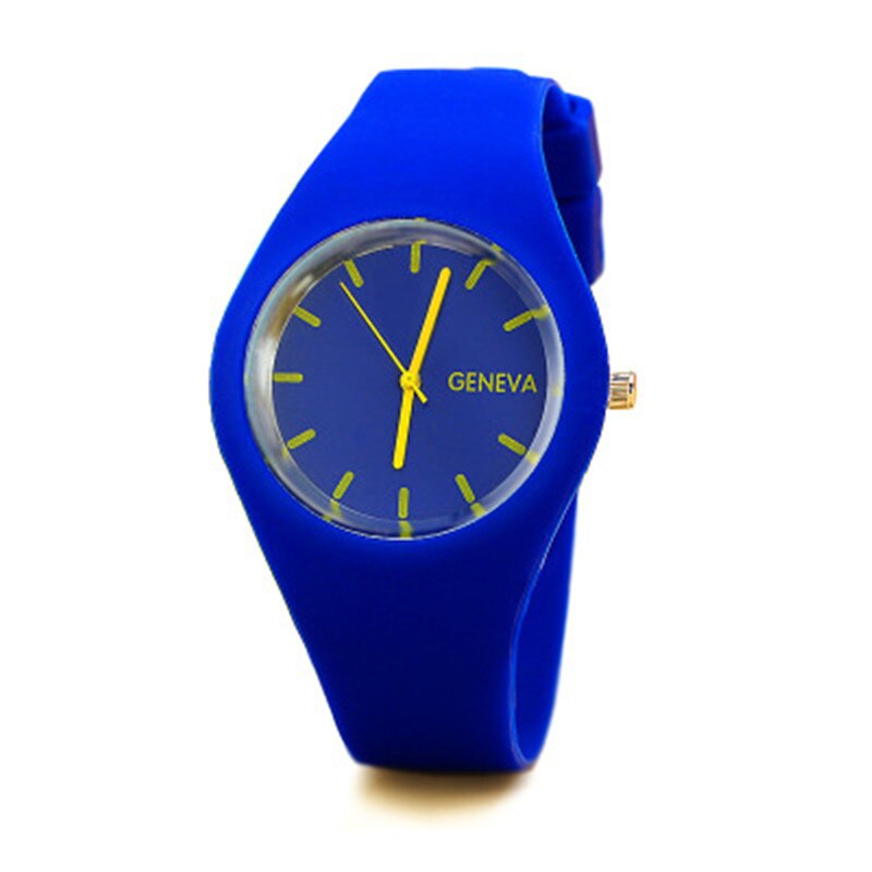 Relógio de pulso de quartzo de silicone do falso das senhoras da marca famosa da cor dos doces relógio de pulso feminino do vintage relógio de pulso relojes mu: blue
